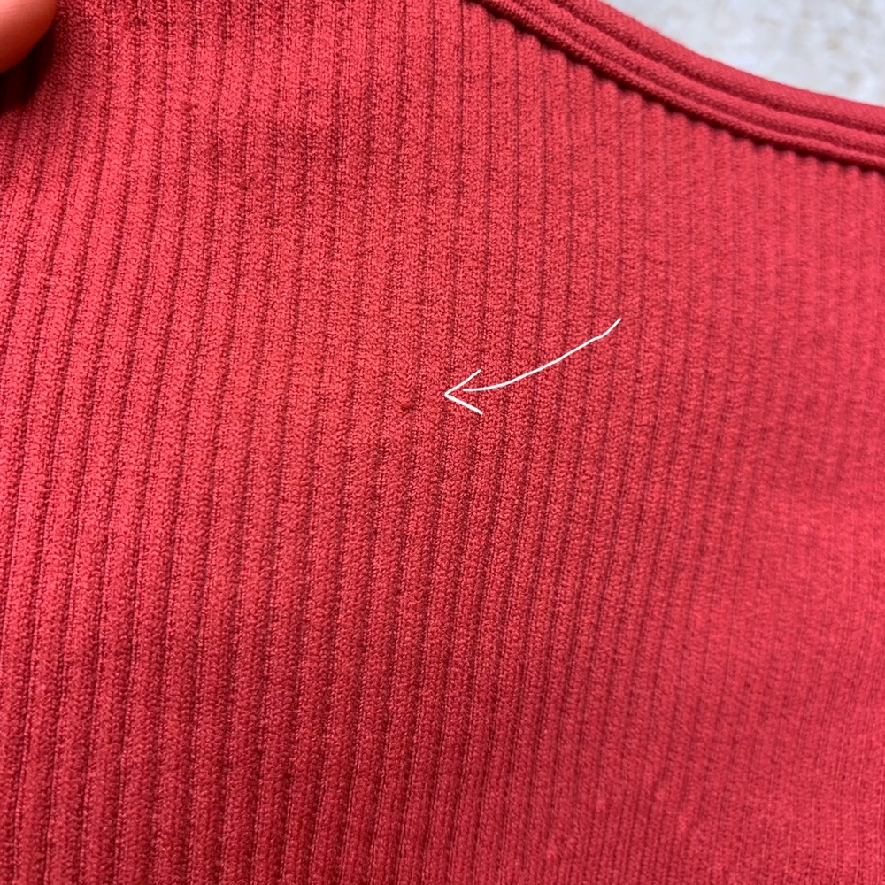 Brick Red Ribbed Bra Top (size medium) - Picture 3 of 7